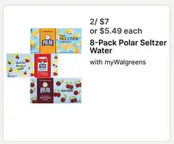 Walgreens 8-Pack Polar Seltzer Water offer