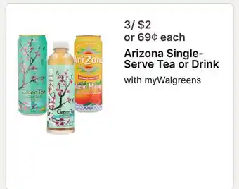 Walgreens Arizona Single-Serve Tea or Drink offer