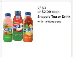 Walgreens Snapple Tea or Drink offer