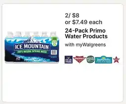Walgreens 24-Pack Primo Water Products offer