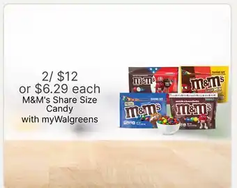 Walgreens M&M's Share Size Candy offer