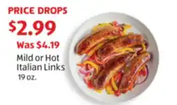 Aldi Mild or Hot Italian Links offer