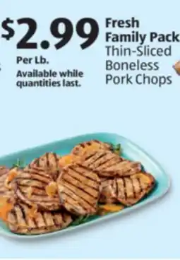 Aldi Fresh Family Pack Thin-Sliced Boneless Pork Chops offer