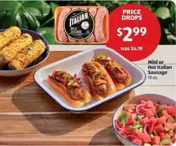 Aldi Mild or Hot Italian Sausage offer