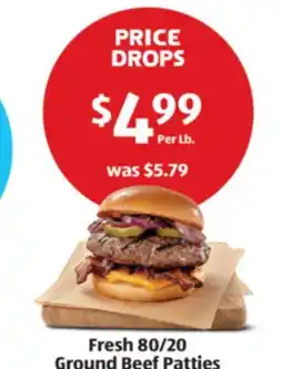 Aldi Fresh 80/20 Ground Beef Patties offer