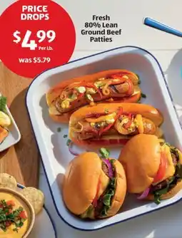 Aldi Fresh 80% Lean Ground Beef Patties offer
