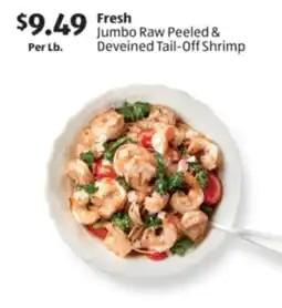 Aldi Fresh Jumbo Raw Peeled & Deveined Tail-Off Shrimp offer