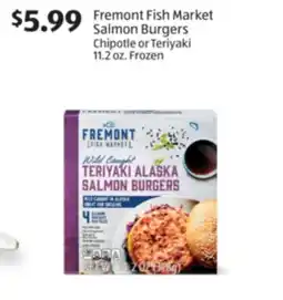 Aldi Fremont Fish Market Salmon Burgers offer