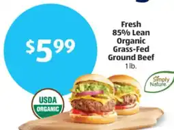 Aldi Simply Nature Fresh 85% Lean Organic Grass-Fed Ground Beef offer