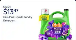 Walmart Gain Plus Liquid Laundry Detergent, Now with Odor Defense + OXI, Moonlight Breeze Scent offer