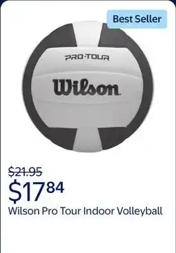 Walmart Wilson Pro Tour Indoor Volleyball - Black/White, Official Size offer