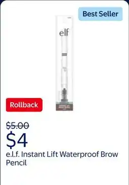 Walmart e.l.f. Instant Lift Waterproof Brow Pencil, Taupe offer