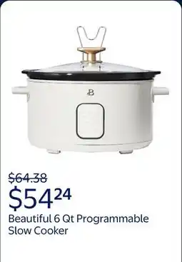Walmart Beautiful 6 Qt Programmable Slow Cooker, White Icing by Drew Barrymore offer