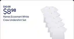 Walmart Hanes Boy' Ecosmart White Crew Undershirt Value Pack, 5-pack offer