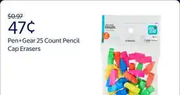 Walmart Pen+Gear Pencil Cap Erasers, 25 Count – Assorted Colors, Smudge-Free, Fits #2 Pencils offer