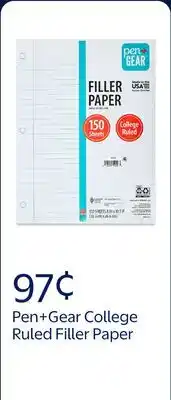 Walmart Pen+Gear College Ruled Filler Paper offer