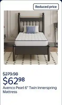 Walmart Avenco Pearl 6 Twin Size Medium Adult Supportive Innerspring Mattress offer