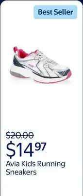 Walmart Avia Kids Running Sneakers with Bungee Laces offer