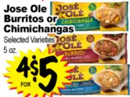 Superior Grocers Jose Ole Burritos or Chimichangas offer