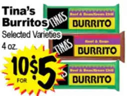 Superior Grocers Tina's Burritos offer