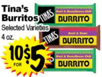Superior Grocers Tina's Burritos offer