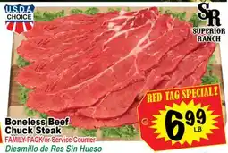 Superior Grocers Boneless Beef Chuck Steak offer