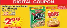 Superior Grocers Kellogg's Apple Jacks or Corn Pops offer