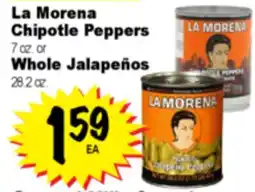Superior Grocers La Morena Chipotle Peppers 7 oz. or Whole Jalapeños 28.2 oz offer