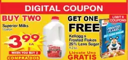 Superior Grocers Kellogg's 25% Less Sugar Frosted Flakes offer