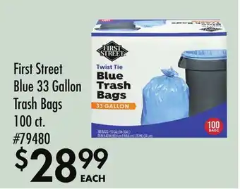 Smart & Final First Street Blue 33 Gallon Trash Bags offer