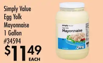 Smart & Final Simply Value Egg Yolk Mayonnaise offer