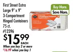 Smart & Final First Street Extra Large 9 x 9 3-Compartment Hinged Containers offer