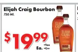 Valley Marketplace Elijah Craig Bourbon offer
