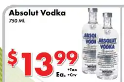 Valley Marketplace Absolut Vodka offer