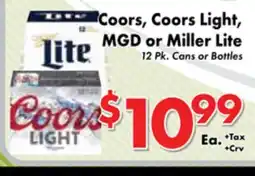 Valley Marketplace Coors, Coors Light, MGD or Miller Lite offer