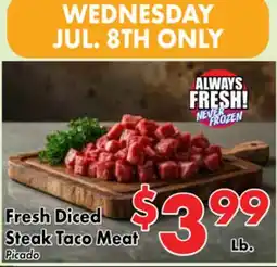 Valley Marketplace Fresh Diced Steak Taco Meat offer