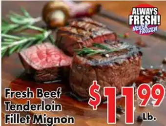 Valley Marketplace Fresh Beef Tenderloin Fillet Mignon offer