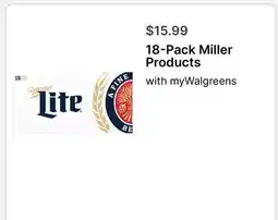 Walgreens 18-Pack Miller Products offer