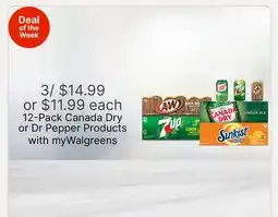 Walgreens 12-Pack Canada Dry or Dr Pepper Products offer
