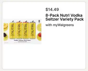 Walgreens 8-Pack Nutri Vodka Seltzer Variety Pack offer