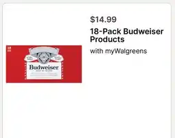 Walgreens 18-Pack Budweiser Products offer