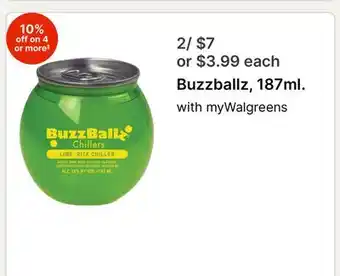 Walgreens BuzzBallz, 187ml offer