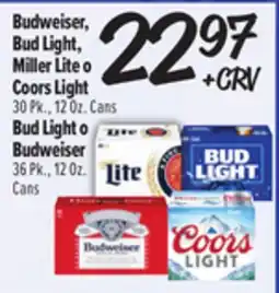 El Super Fresh Budweiser, Bud Light, Miller Lite o Coors Light Bud Light o Budweiser offer