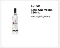 Walgreens Ketel One Vodka, 750ml offer