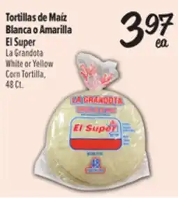 El Super Fresh Tortillas de Maíz Blanca o Amarilla El SUper offer