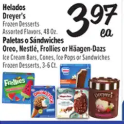 El Super Fresh Helados Dreyer's, Paletas o Sándwiches Oreo, Nestlé, Frollies or Häagen-Dazs offer