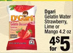 Super King Markets Dgari Gelatin Water Strawberry, Lime or Mango offer