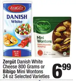 Super King Markets Zergüt Danish White Cheese 800 Grams or Bibigo Mini Wontons 24 oz offer