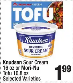 Super King Markets Knudsen Sour Cream 16 oz or Mori-Nu Tofu 10.8 oz offer