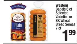 Super King Markets Western Bagels 6 ct or SK Wheat Bread Semas 7 ct offer